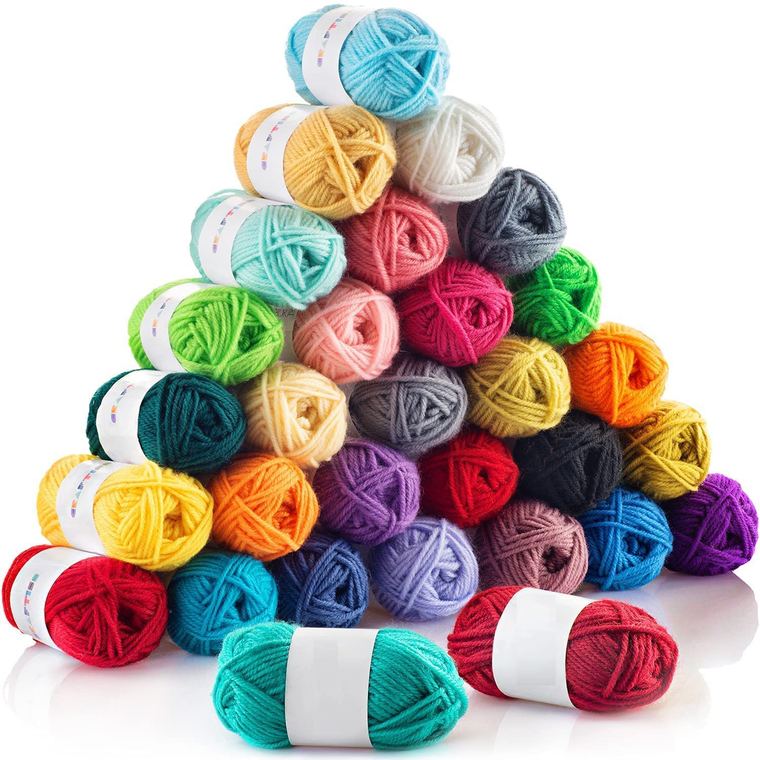 Assorted craft wool and yarn balls